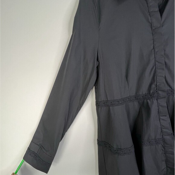 SOFT SURROUNDINGS Black Embroidered Button Up Tunic Lace Sz M Gothcore Witchy - Picture 2 of 12